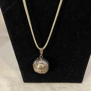 Tinkling Harmony Pregnancy Necklace Silver World Pendant on Suede Chain